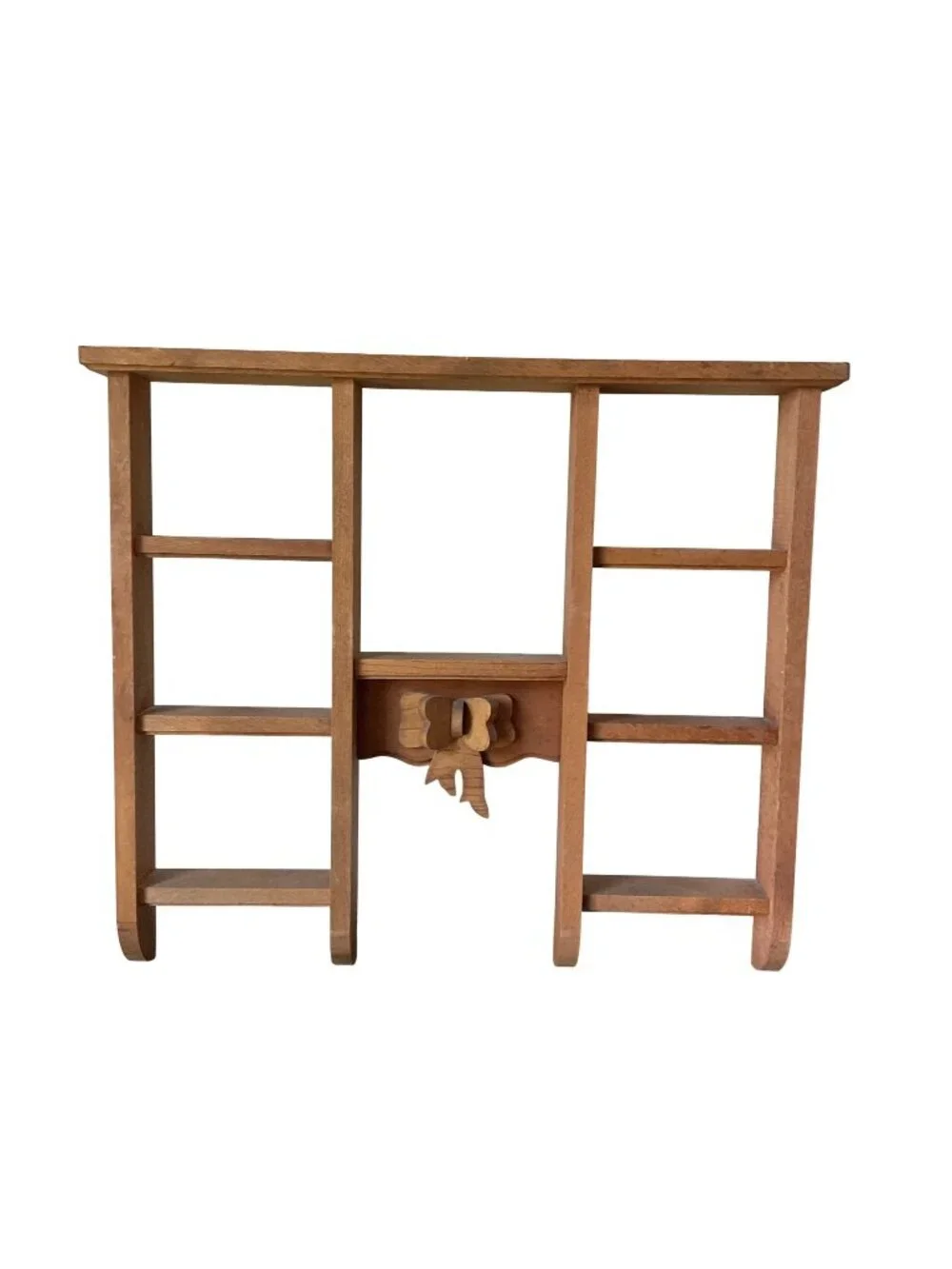 Wooden Wall Shelf With Bow Accent & 6 Compartments 17